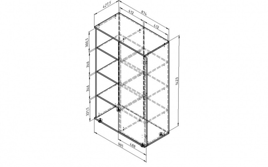 Шкаф комбинированный малый ДЕЛЬТА Лофт 13 Irish