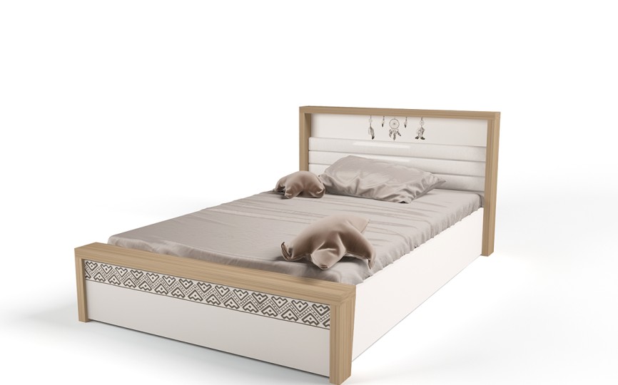 Кровать №5 с подъемным механизмом MIX Ловец снов (кремовый, цветной), 190х120 см