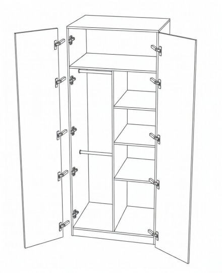 Шкаф платяной 2-хдверный Тури Тефия Шкаф платяной 2-хдверный Тури Тефия