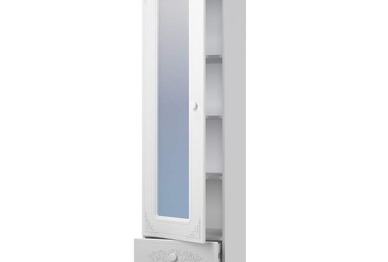 Пенал Ассоль АС-01 с зеркалом Белый