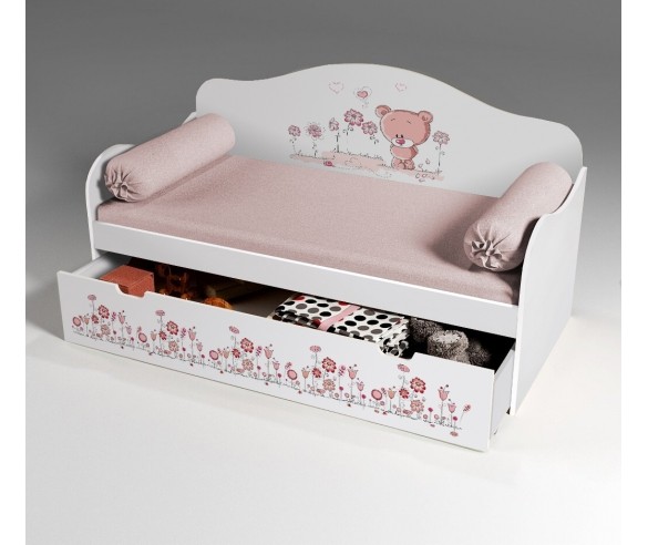 Детская кровать Мишка розовый