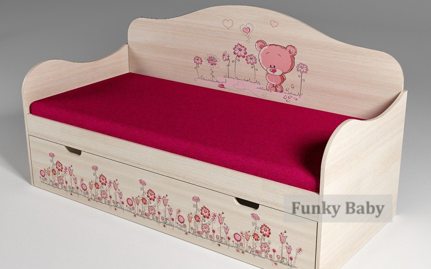 Детская кровать Мишка розовый