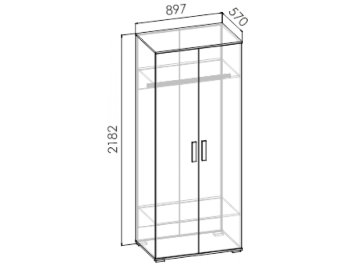 Шкаф двухстворчатый Ш2 "Румика SKY"