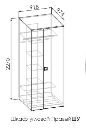 Шкаф угловой правый Вектра ШУ Шкаф угловой правый Вектра ШУ