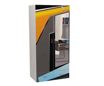 Шкаф 2-х дверный "Pilot" с зеркалом для мальчика Шкаф 2-х дверный "Pilot" с зеркалом для мальчика