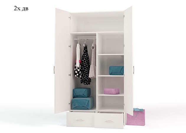 Шкаф 2-х дверный "Pilot" с зеркалом для мальчика  