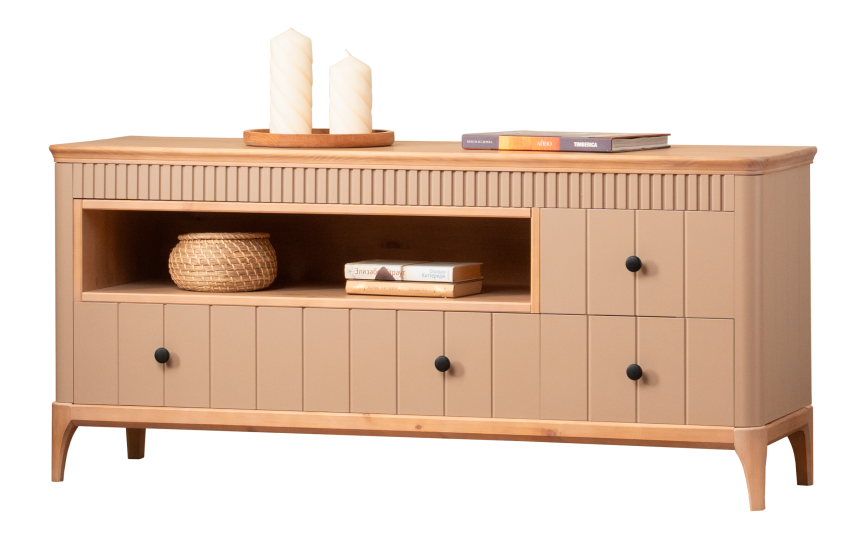 Тумба ТВ Грета №5, 6 широкая,  три ящика и ниша