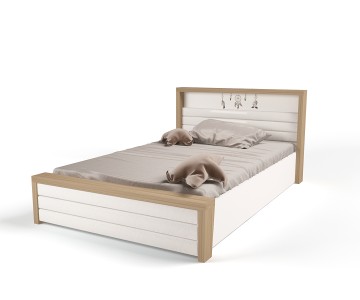 Кровать №6 с подъемным механизмом, с мягким изножьем MIX Ловец снов (кремовый, цветной), 190х120 см