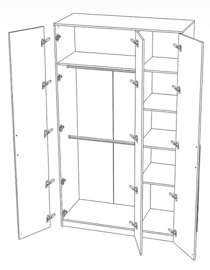 Шкаф платяной 3-хдверный Тури Тефия Шкаф платяной 3-хдверный Тури Тефия