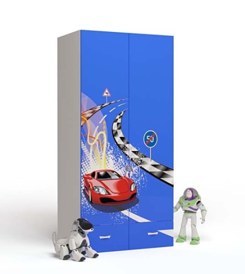 Шкаф 2-х дверный "Formula" синий для мальчика