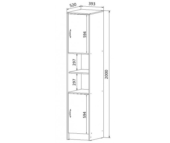 Стеллаж 13/71СВ + дверь 2 шт. 13/72СВ  Фанки Кидз.
