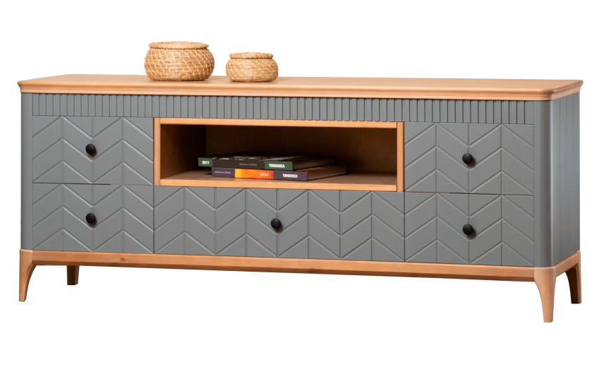 Тумба ТВ Грета №7 широкая с центральной нишей