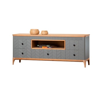 Тумба ТВ Грета №7 широкая с центральной нишей