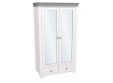 Шкаф 2х дверный с зеркальными дверями "Бейли" белый воск