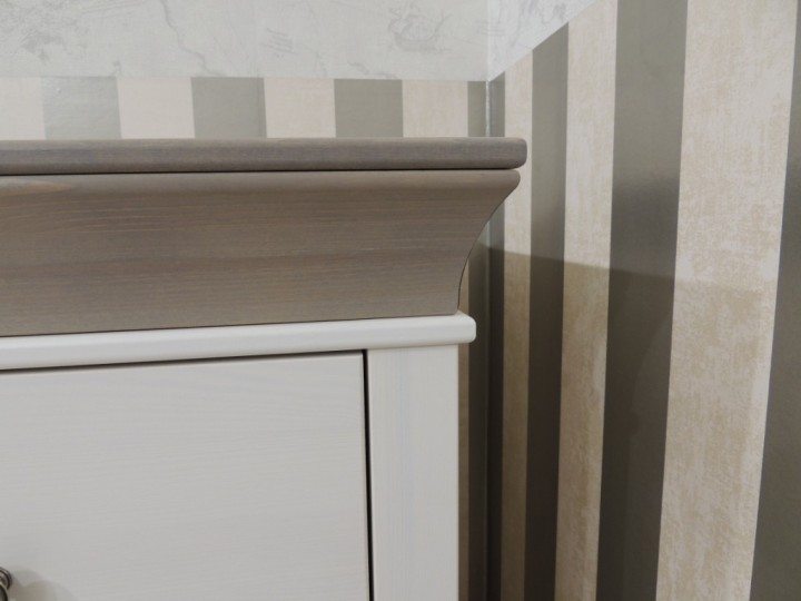 Шкаф 2х дверный с зеркальными дверями "Бейли" белый воск