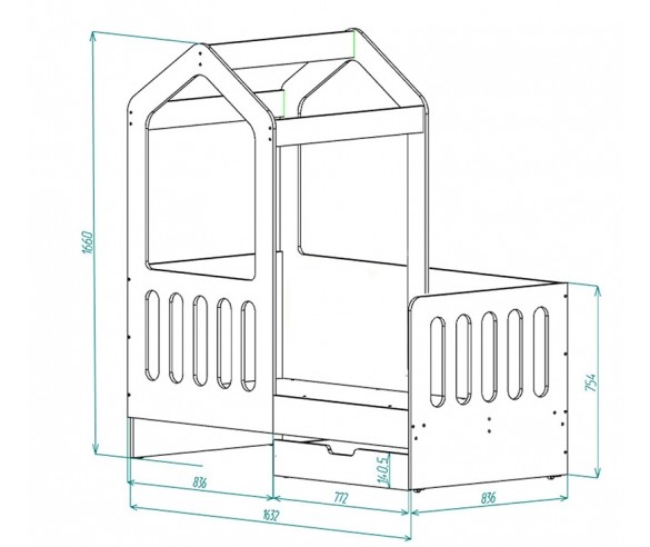 Выкатной ящик для угловой композиции Сказка ДС-16