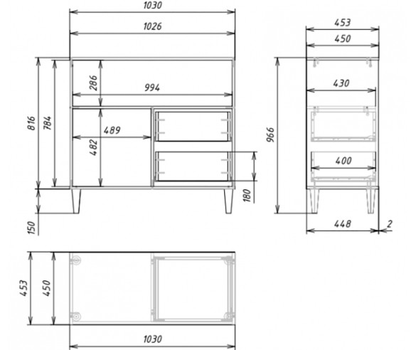 Комод "КВАДРО-Лайт"
