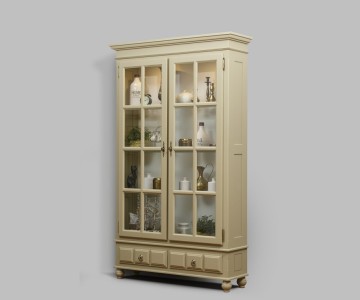 Сервант - витрина двухдверный Бьёрт на круглых ножках 1-50