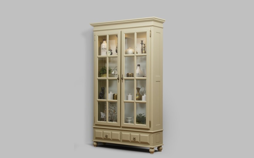 Сервант - витрина двухдверный Бьёрт на круглых ножках 1-50