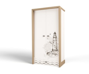 Шкаф 2-х дверный MIX OCEAN (голубой или кремовый)