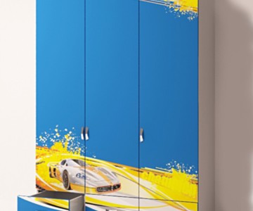 Шкаф 3-х дверный "Champion" синий для мальчика Шкаф 3-х дверный "Champion" синий для мальчика