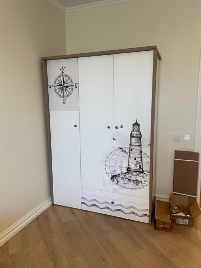 Шкаф 3-х дверный MIX OCEAN (голубой или кремовый)