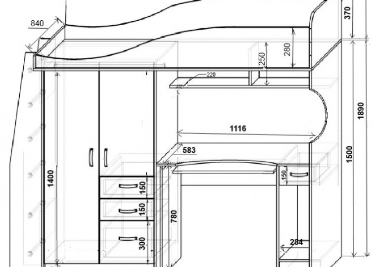 Детская комната с кроватью чердаком Фанки Кидз 4 