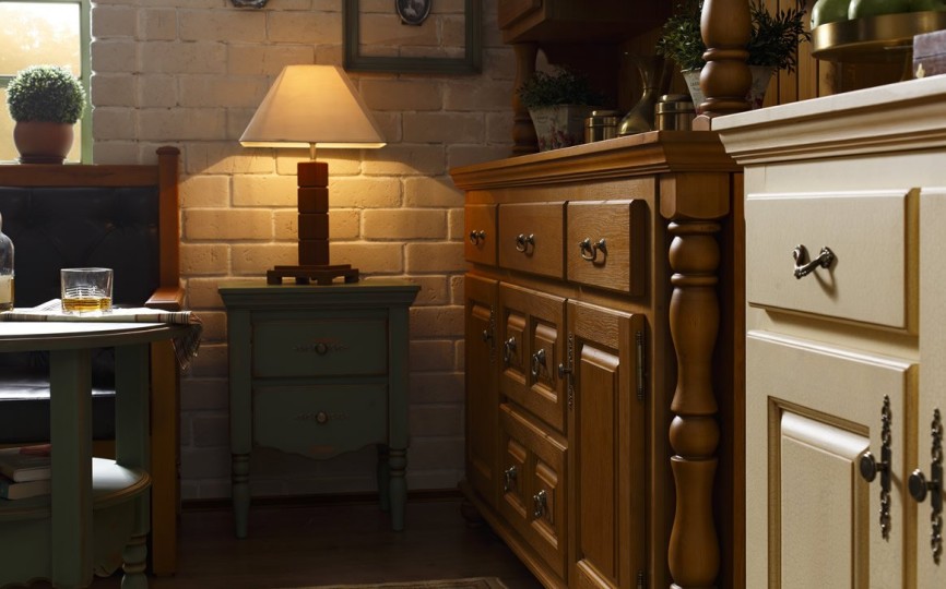 Тумба Бьёрт два ящика на высоких ножках 1-52