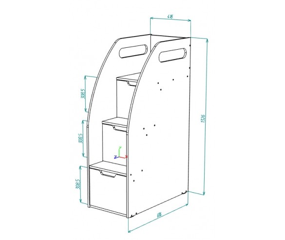Двухъярусная кровать Домик Сказка цветная ДС-17/2