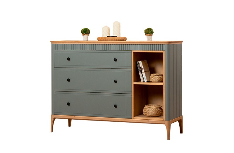 Комод Грета №3, 14, две полки, три ящика