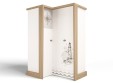 Шкаф угловой, гармошка MIX OCEAN (голубой или кремовый)