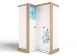 Шкаф угловой, гармошка MIX OCEAN (голубой или кремовый)