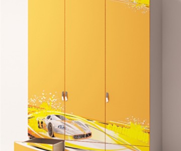 Шкаф 3-х дверный "Champion" оранж. для мальчика Шкаф 3-х дверный "Champion" оранж. для мальчика