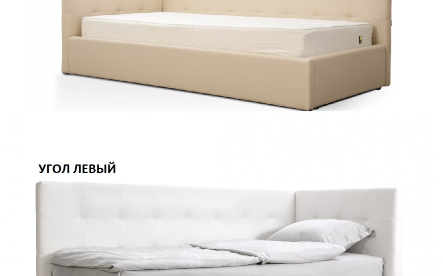 Мягкая кровать "Валерия"-90 beige