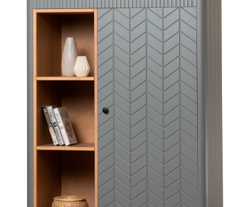 Шкаф Гретта №6 низкий с открытыми полками и дверью