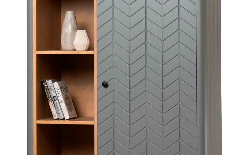 Шкаф Гретта №6 низкий с открытыми полками и дверью