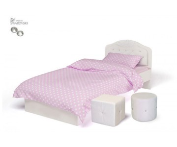 Кровать классик "Princess" №1 белое или розовое изголовье 