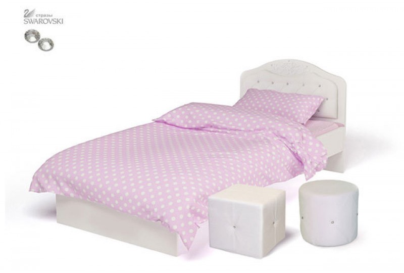 Кровать классик "Princess" №1 белое или розовое изголовье 
