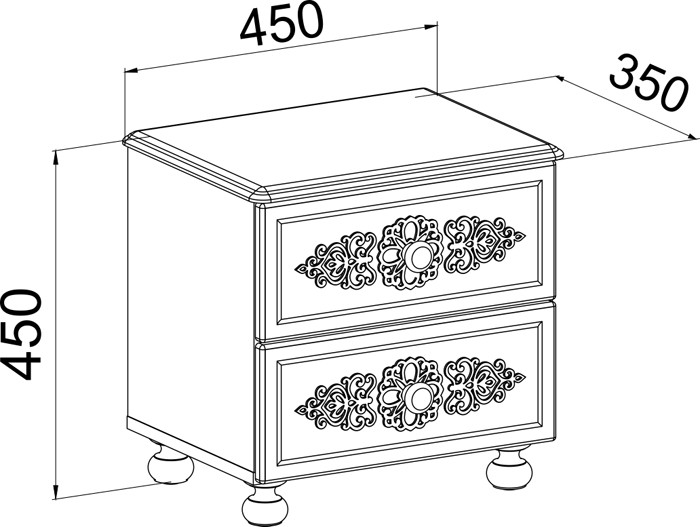 Тумба прикроватная Ассоль АС-04 Белый