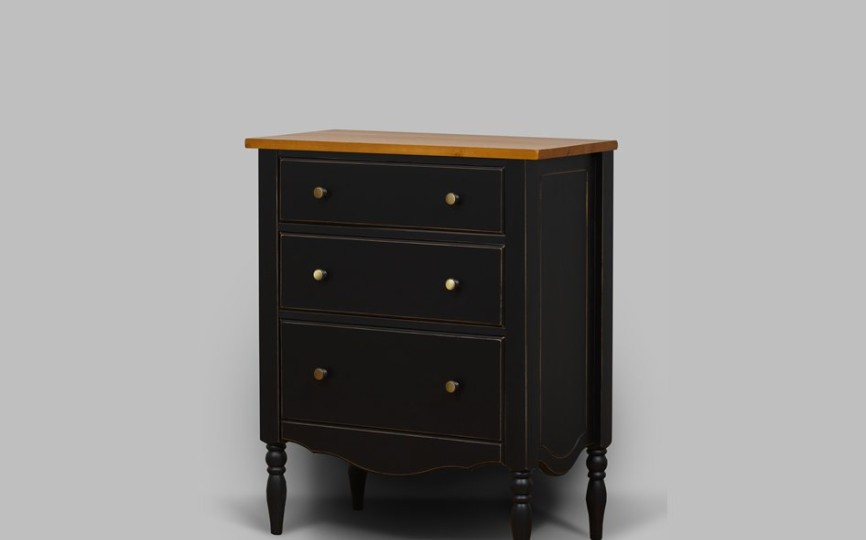 Тумба Бьёрт три ящика на высоких ножках 1-54