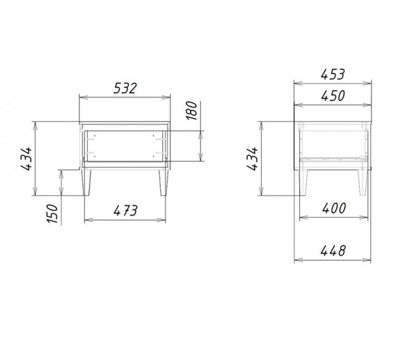 Тумба прикроватная "КВАДРО-Лайт"