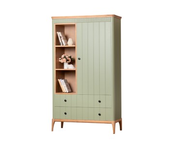 Шкаф Гретта №9 низкий с открытыми полками, двумя ящиками и дверью