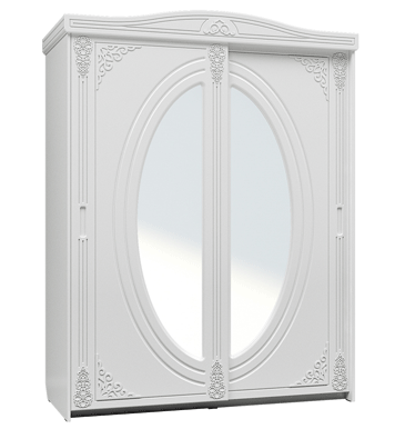 Шкаф-купе с зеркалом Ассоль АС-16 Белый