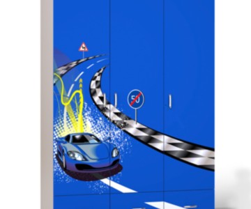 Шкаф 3-х дверный "Formula" синий для мальчика