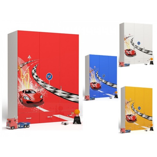 Шкаф 3-х дверный "Formula" синий для мальчика