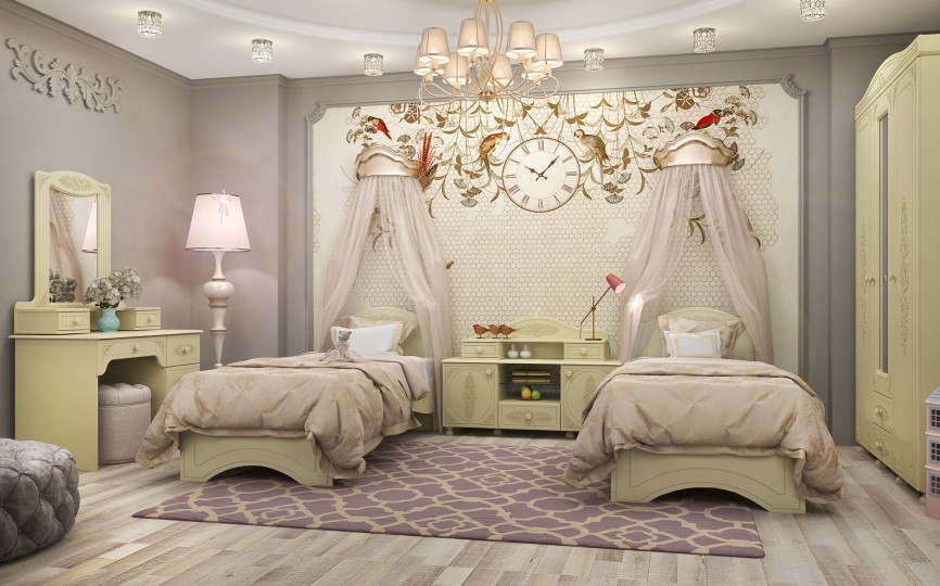 Набор мебели для детской Ассоль плюс 1 вариант Ваниль