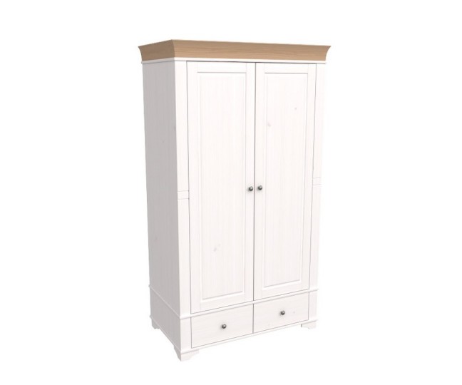 Шкаф 2х дверный "Бейли" белый воск