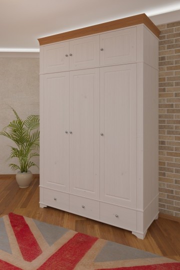 Шкаф 2х дверный "Бейли" белый воск