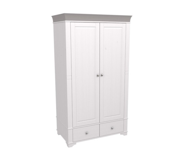 Шкаф 2х дверный "Бейли" белый воск