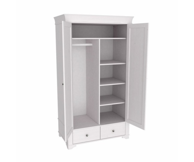 Шкаф 2х дверный "Бейли" белый воск